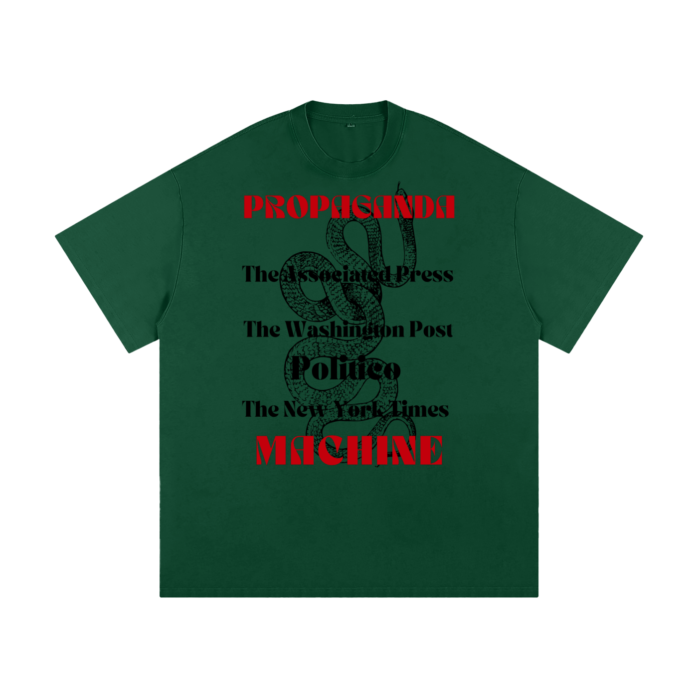premium green shirt with new york times fake news text in red