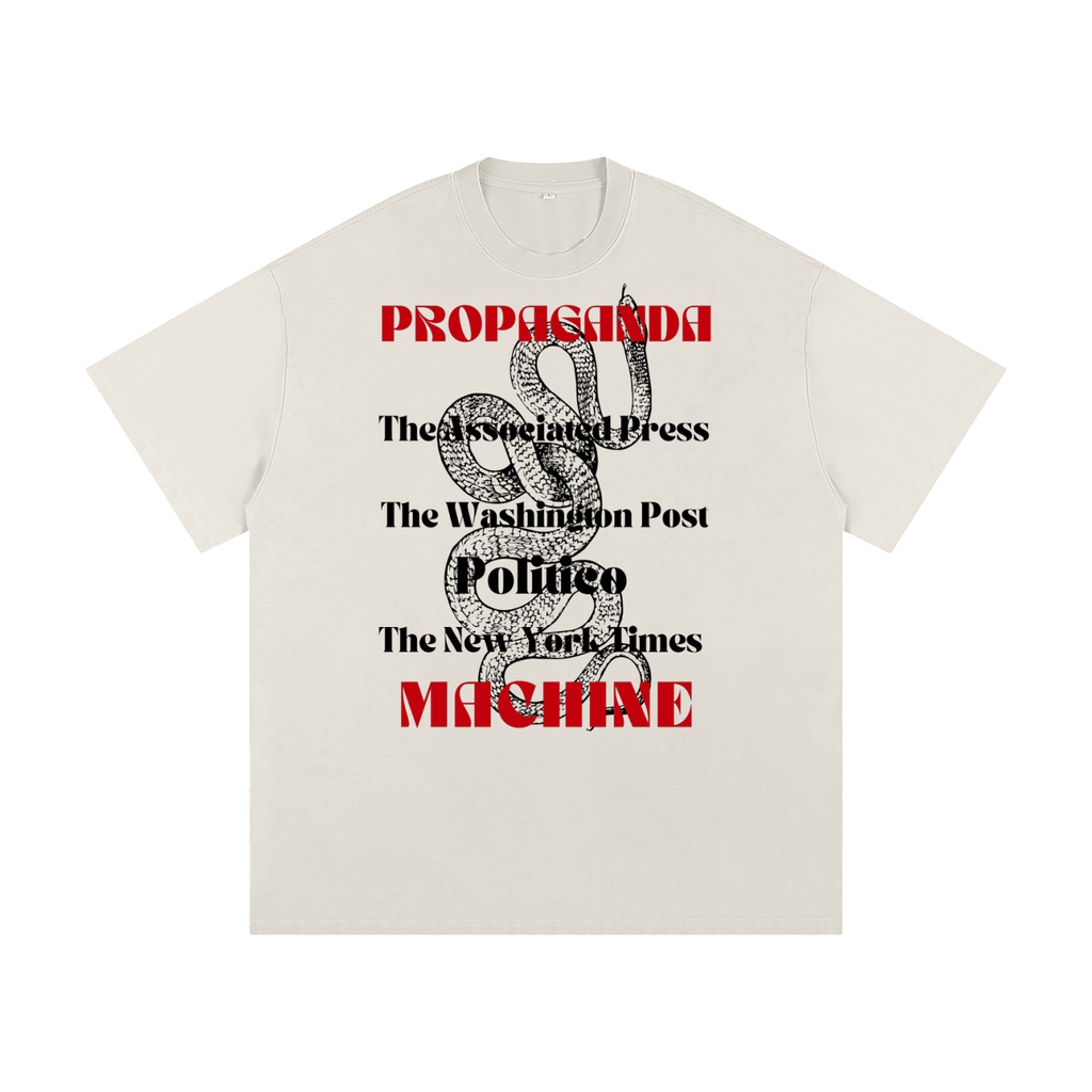 high contrast graphic maga shirt with fake news media outlet text print 