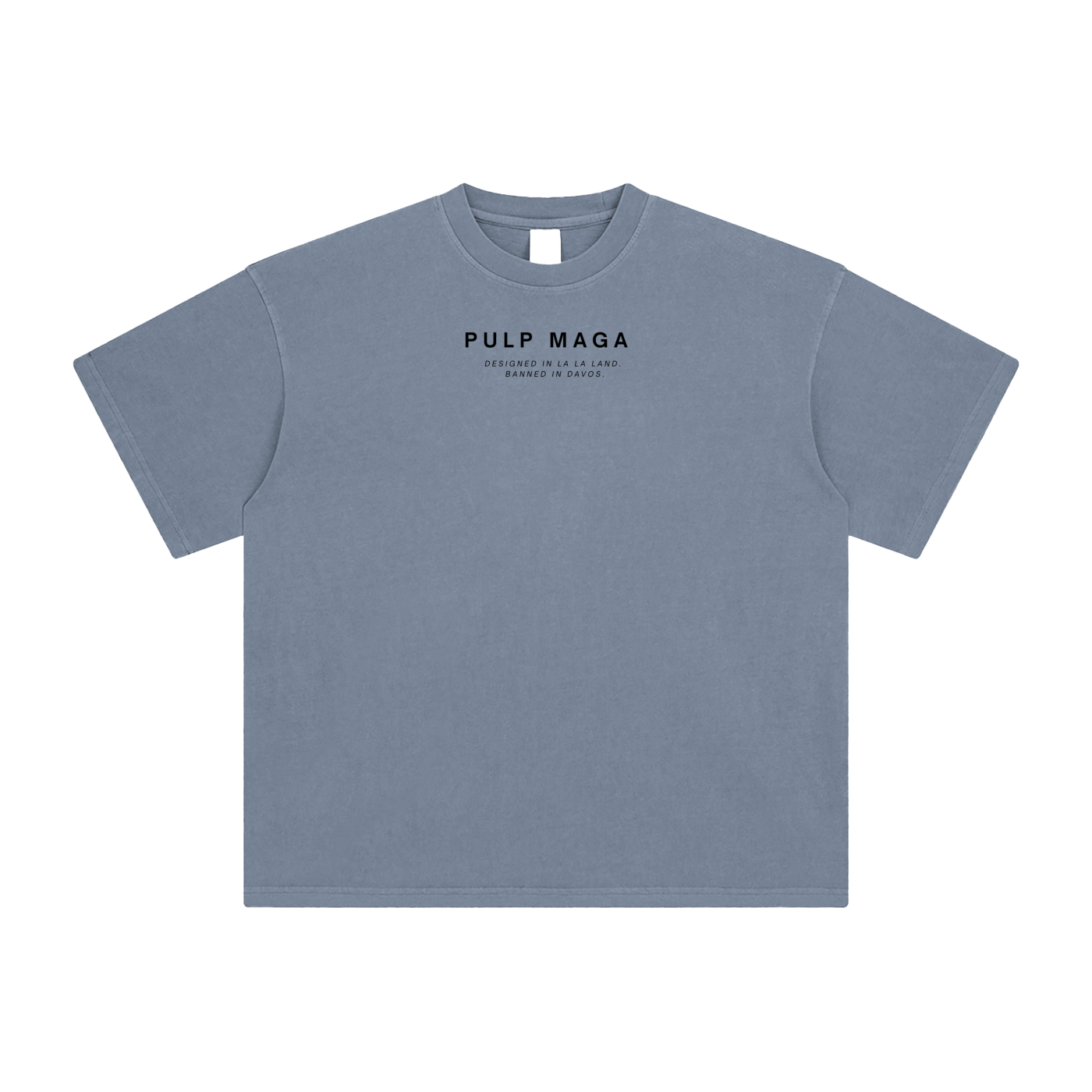 pulp maga banned in davos blue gray tee