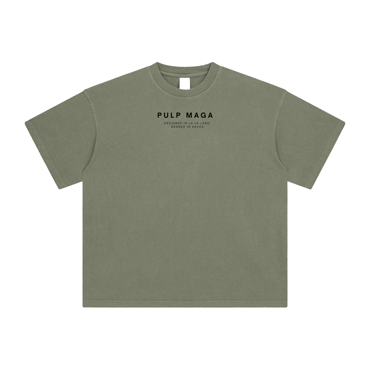 pulp maga signature logo tee in gray green