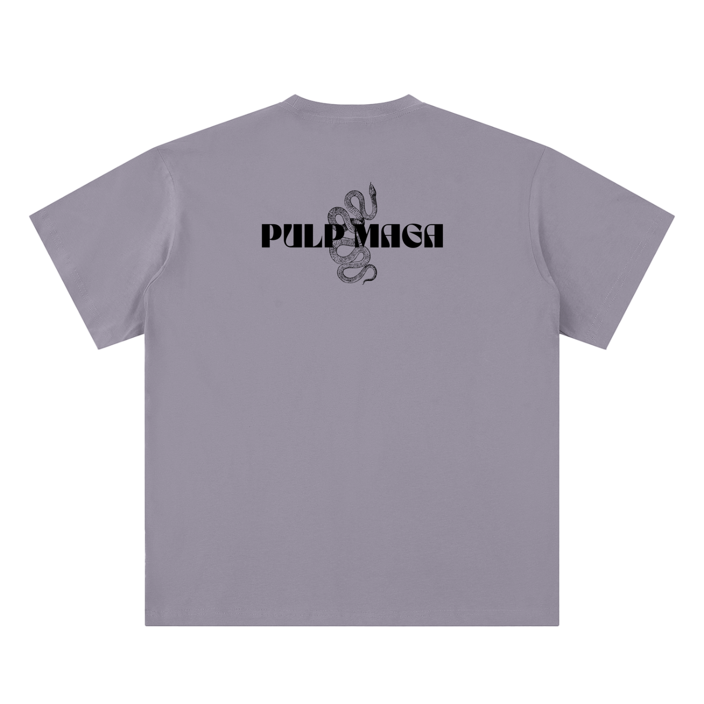 pulp maga logo on gray purple streetwear tee