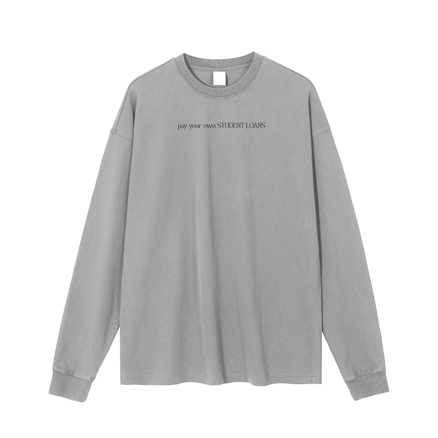patriot streetwear tee with long sleeve pay your own student loans text