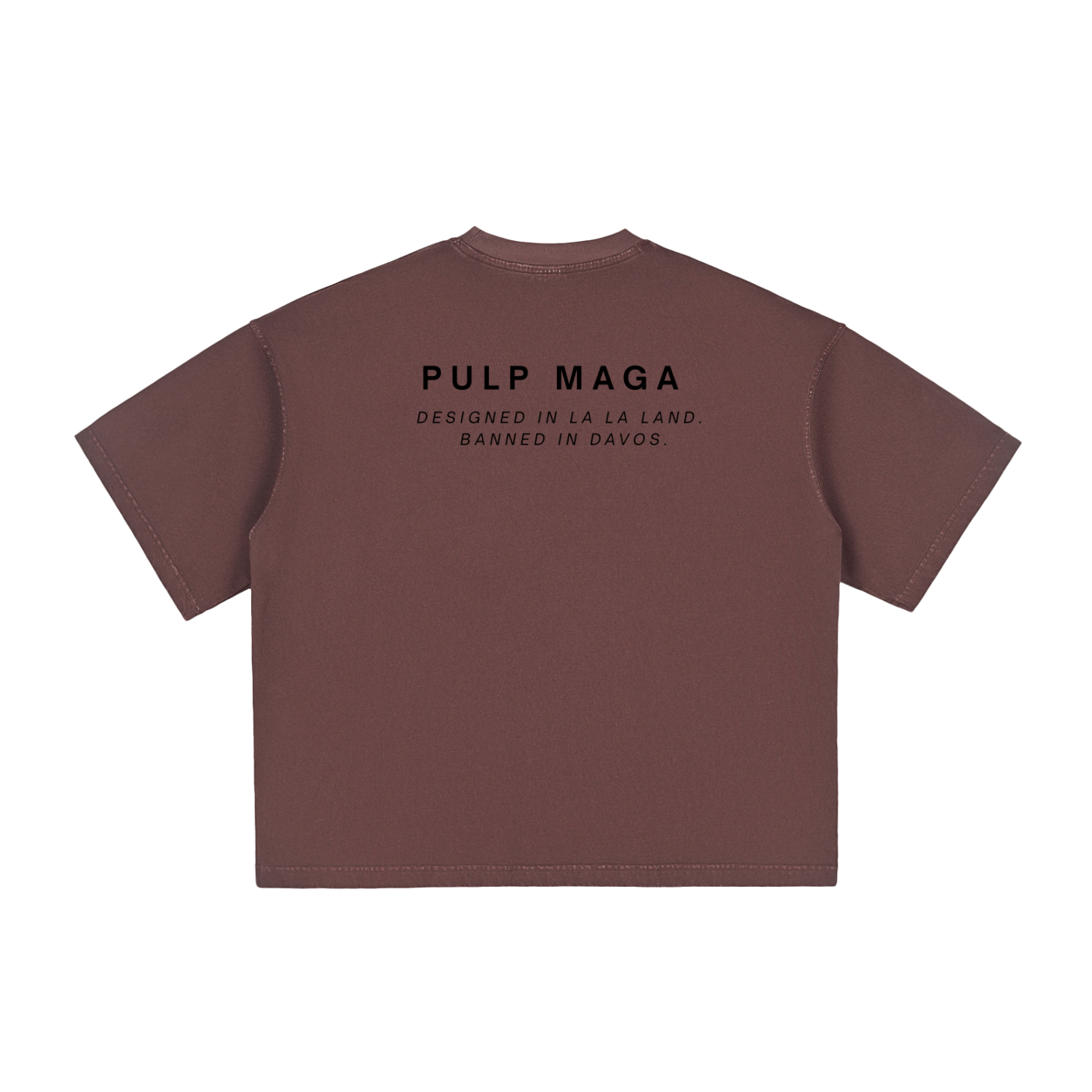 surreal graphic t-shirt in style of kith with pulp maga designed in la la land text