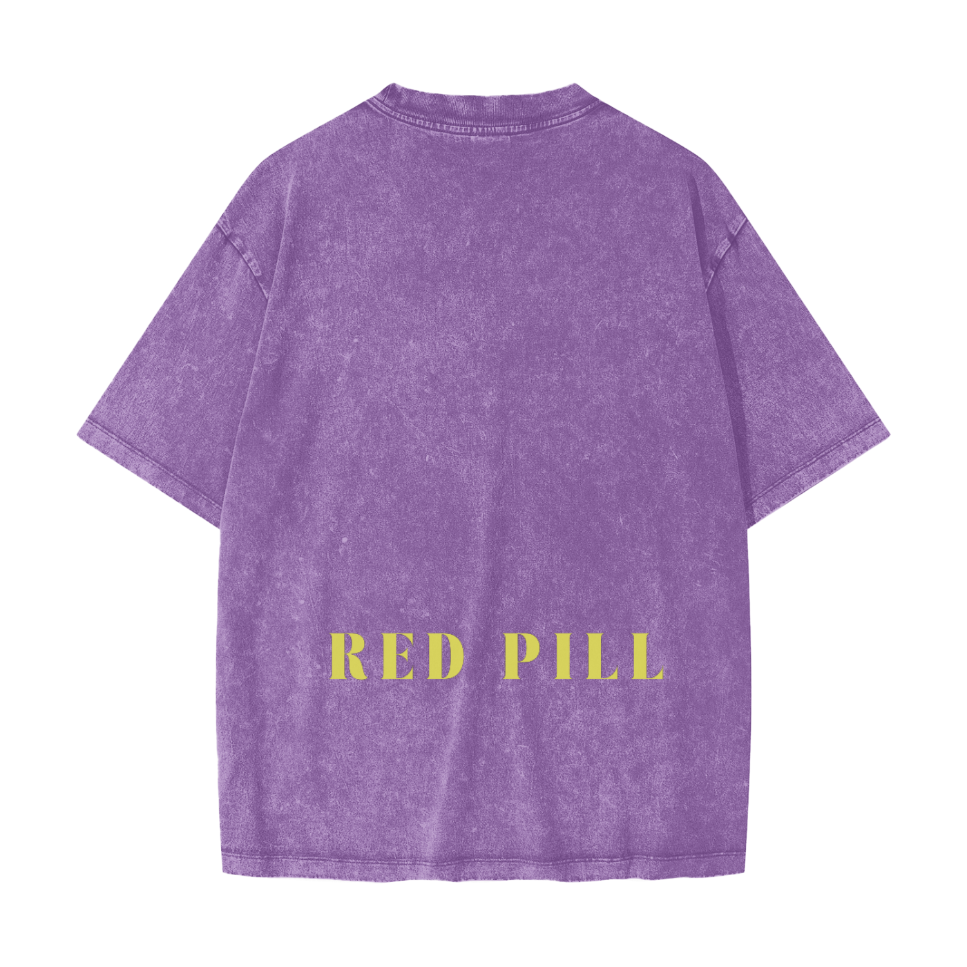 red pill printed purple washed t-shirt in streetwear fit for modern republicans