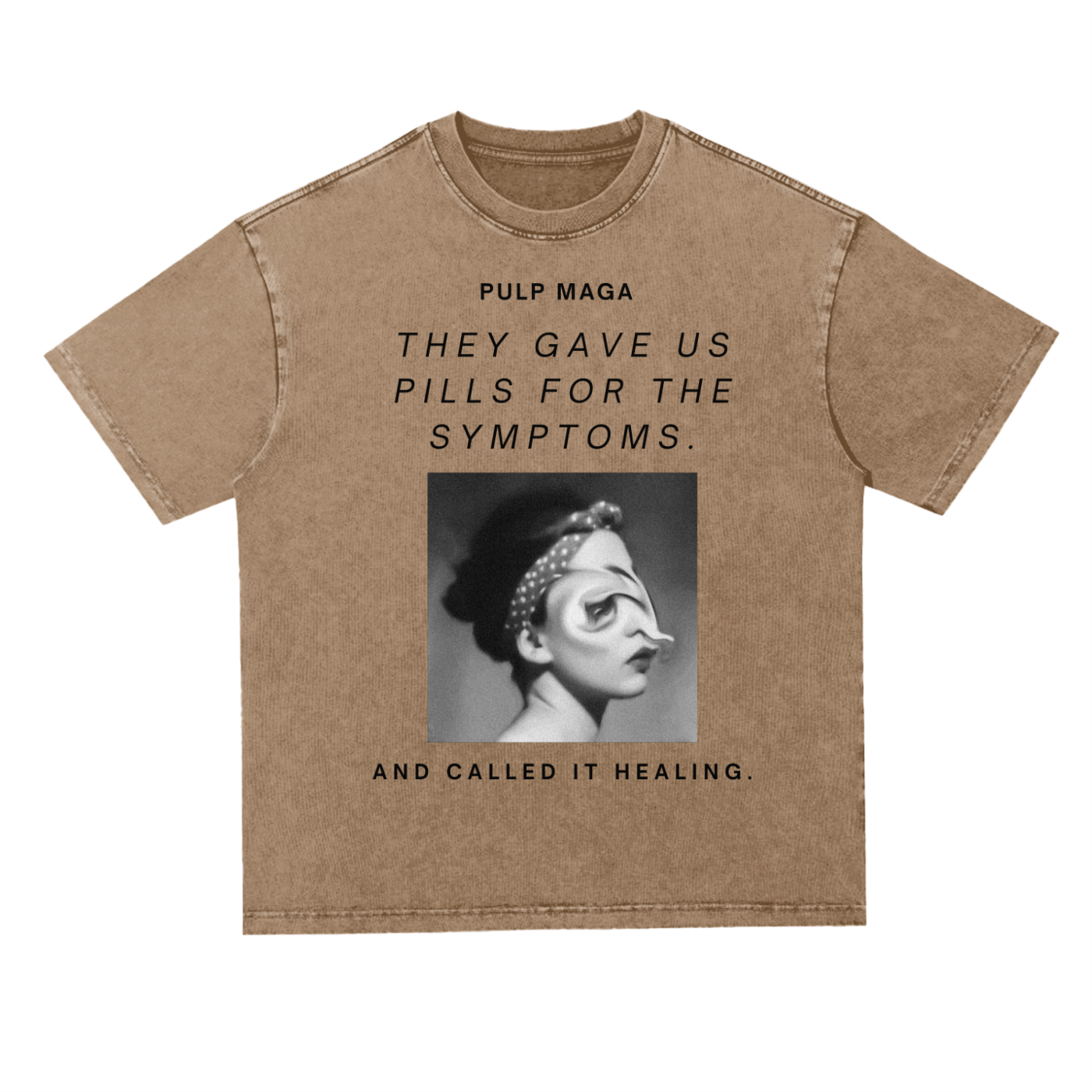 side effects include health satire t-shirt brown anti-pharma graphic tee – heavyweight oversized shirt for holistic wellness Republicans
