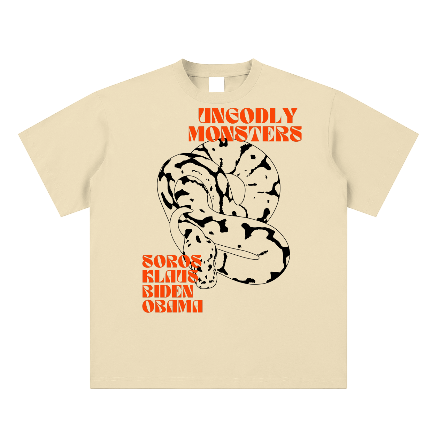political t-shirt with 'soros, klaus, biden, obama' text
