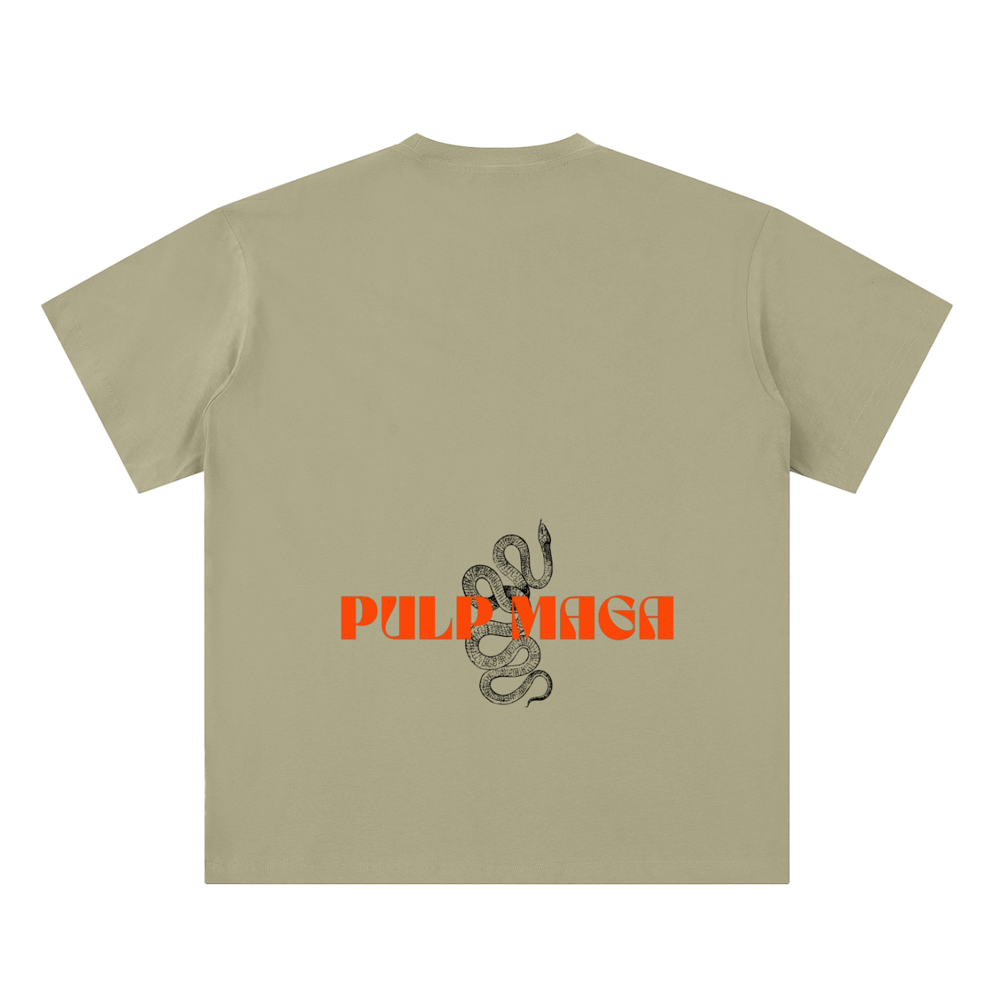 pulp maga logo on gray coffee t-shirt 