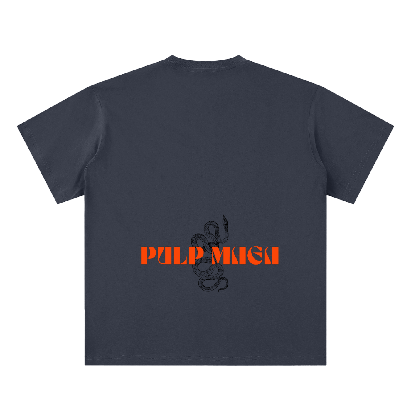 Navy blue tee with black and orange trump logo