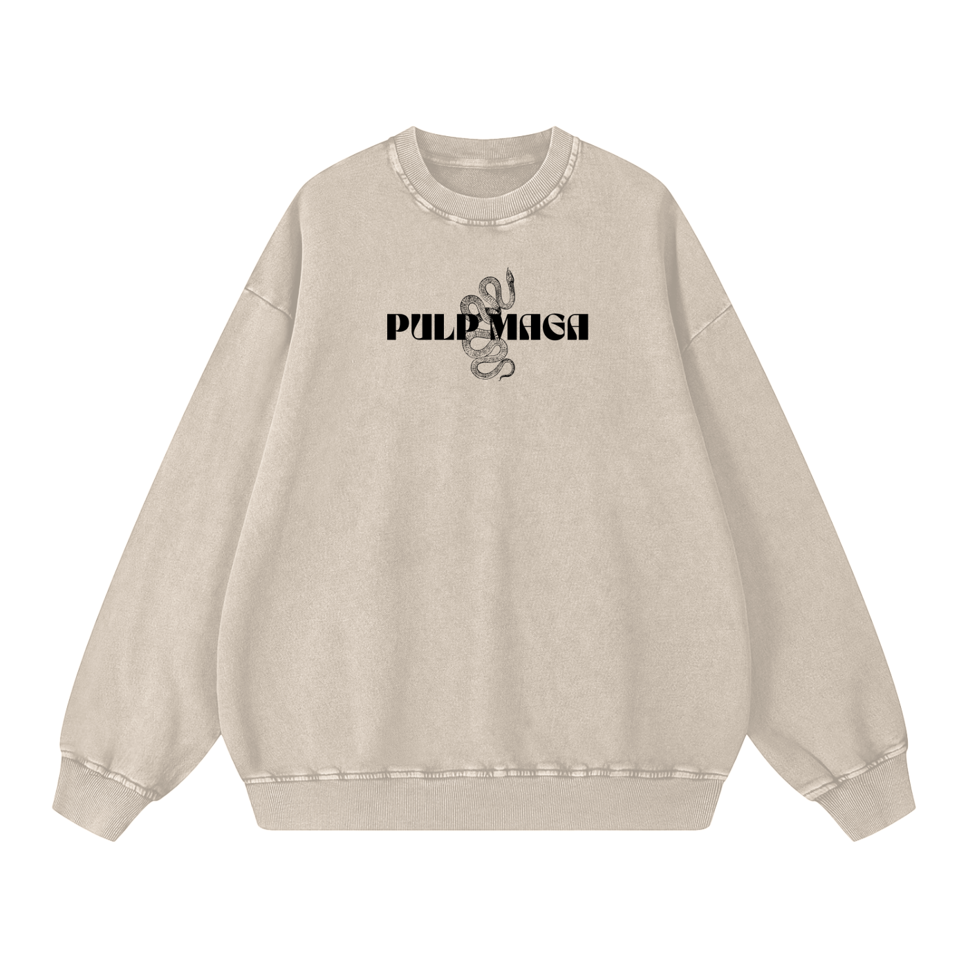 baggy world economic forum sweatshirt in beige with streetwear maga logo