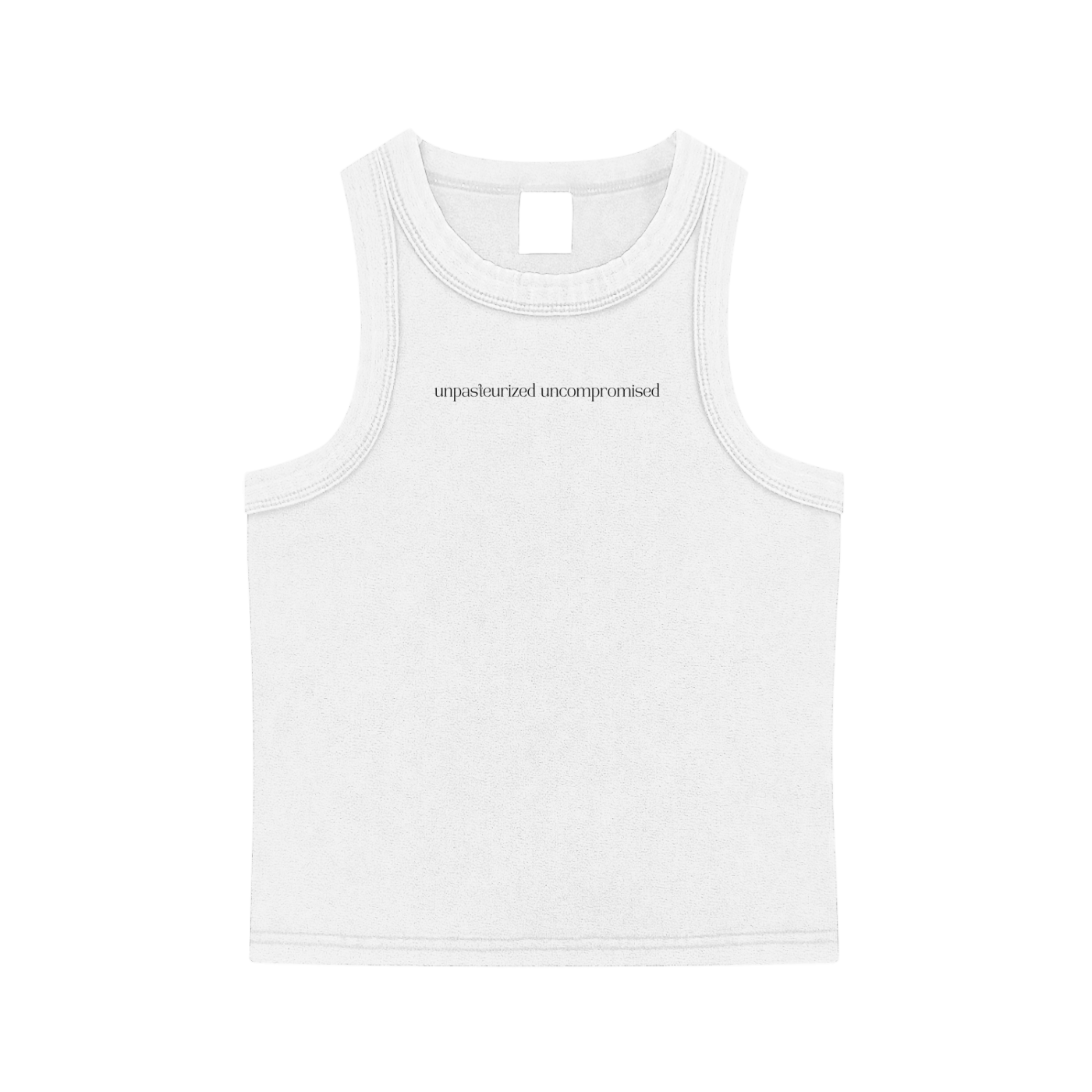 unpasteurized uncompromised minimal baby tank in y2k raw milk nostalgia style