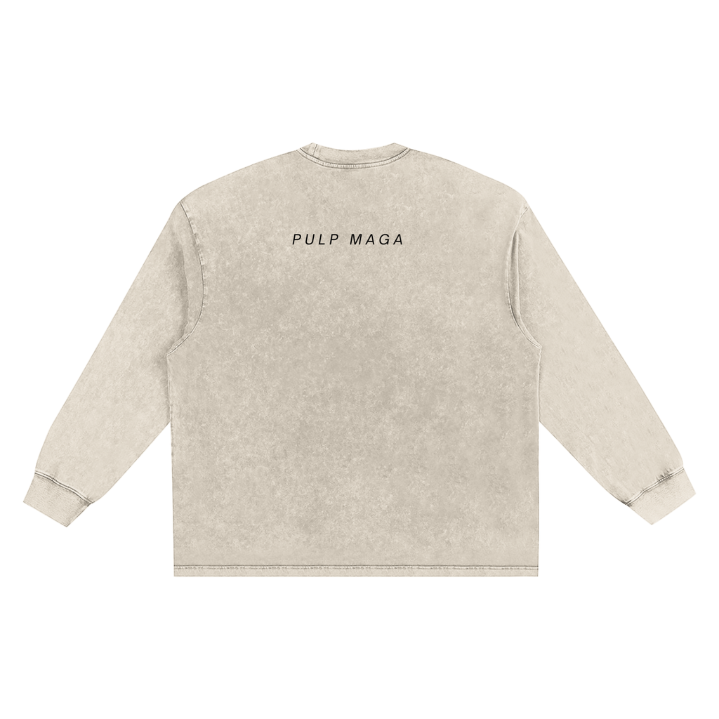 lux political streetwear tee with quiet pulp maga logo across the shoulders.