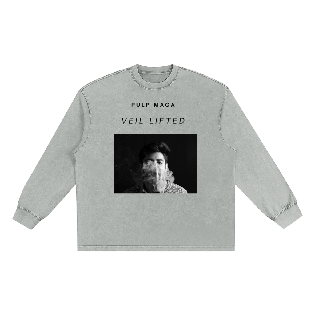 premium streetwear t-shirt with fashion forward graphic and though provoking message 'veil lifted' from pulp maga