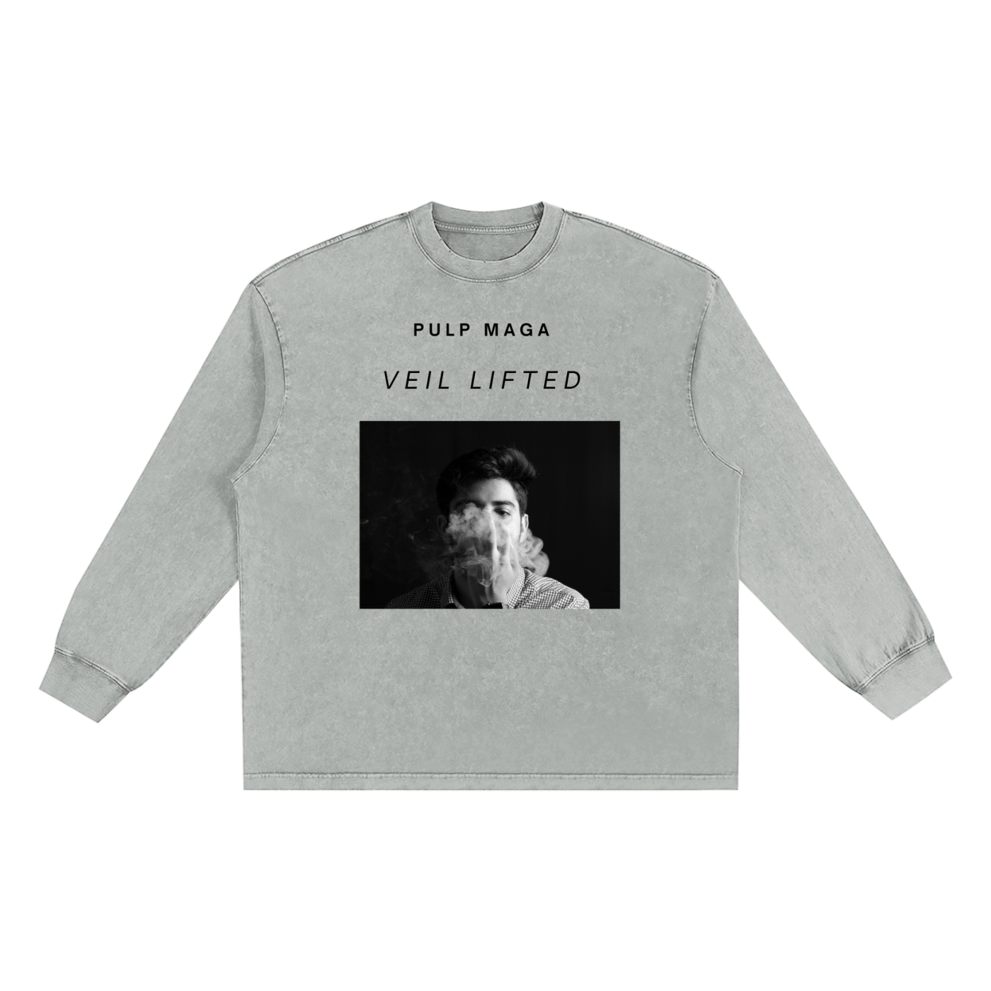 premium streetwear t-shirt with fashion forward graphic and though provoking message 'veil lifted' from pulp maga