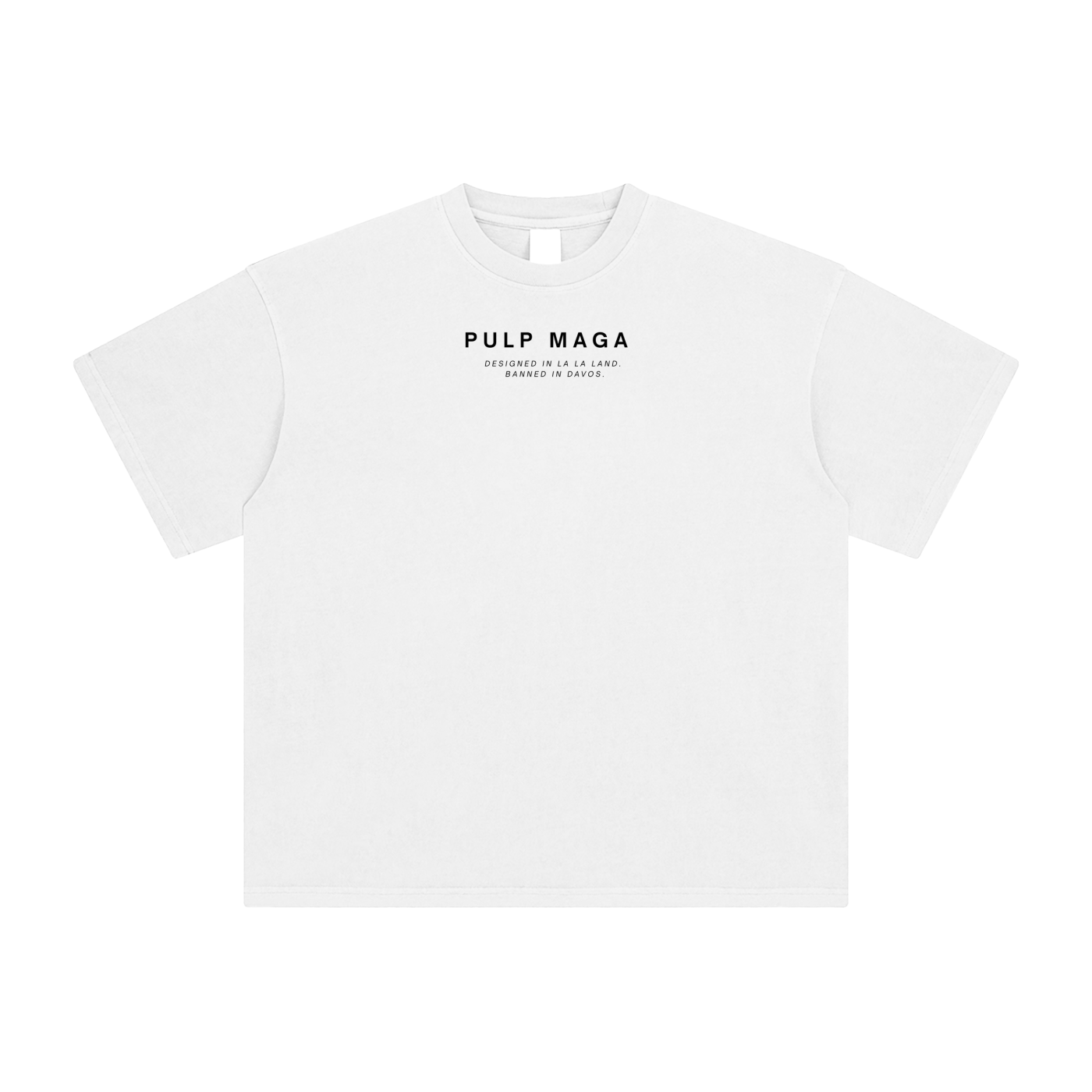 pulp maga logo on white enzyme washed shirt